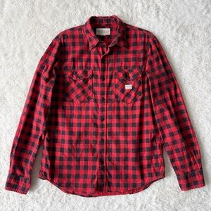 VTG Denim & Supply Ralph Lauren Plaid Button Down Shirt MEDIUM Western Classic